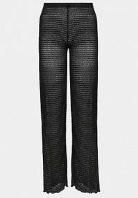 Spodnie eleganckie Edited czarne damskie Materiałowe