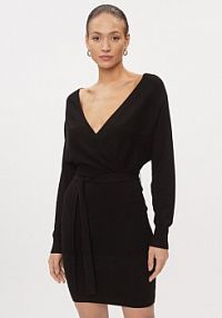 Sukienka dzianinowa Liu Jo czarna 5F3031 MS49I  Slim Fit