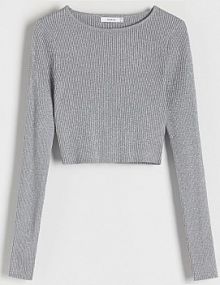 Sweter z metalizowaną nitką Reserved szary damski 6336B-09L