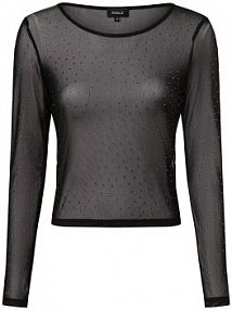 Koszulka z długim rękawem Kobiety Dzianina czarny jednolity XS Aygill's damski