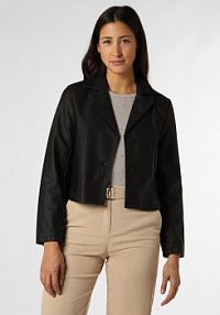 Blezer  Kobiety Sztuczna skóra czarny jednolity L Aygill's