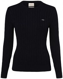 Sweter  Kobiety Bawełna niebieski wypukły wzór tkaniny XXL Gant damski