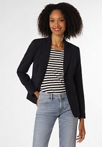 Blezer  Kobiety wełna ze strzyży niebieski jednolity 44 BOSS