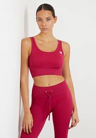 Prążkowany bezszwowy biustonosz active  fioletowy Guess