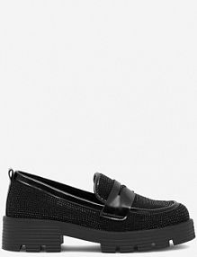 Mokasyny Jenny Fairy czarne damskie BLING WS6119-15