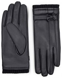 Rękawiczki skórzane Lasocki czarne