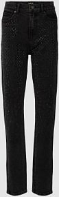 Jeansy o kroju straight fit z obszyciem ozdobnymi kamieniami model EMILY Only czarne damskie EAN 15304195