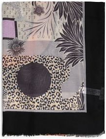 Szalik  Kobiety lila/czarny/żółty/pomarańczowy/wielokolorowy wzorzysty ONE SIZE Liu Jo Collection damski