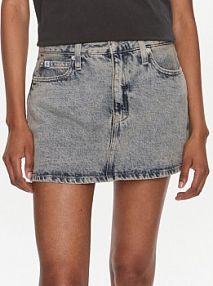 Spódnica mini Calvin Klein Jeans niebieska Jeansowa