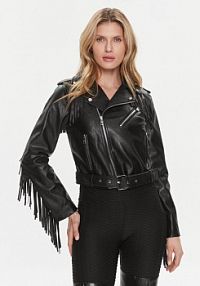 Kurtka skórzana Liu Jo czarna damska Z imitacji skóry
