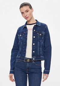 Kurtka jeansowe Tommy Hilfiger granatowa damska Jeansowa WW0WW40654  Slim Fit