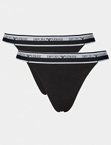 Stringi Emporio Armani Underwear czarne Komplet 2 par stringów