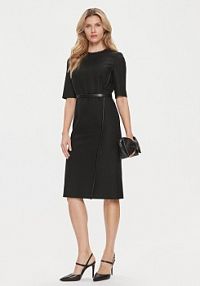 Sukienka dzianinowa BOSS czarna Depuro 50506987  Slim Fit