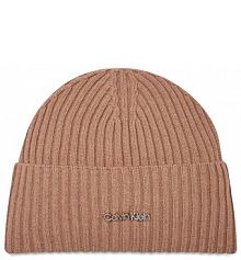 Czapka zimowa Calvin Klein różowa damska Ck Must Logo Beanie K60K611401