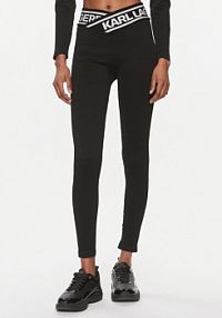 Legginsy KARL LAGERFELD czarne damskie 