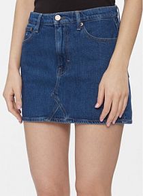 Spódnica mini Tommy Jeans niebieska Jeansowa