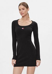 Sukienka dzianinowa Tommy Jeans czarna 
