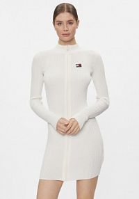 Sukienka dzianinowa Tommy Jeans biała 