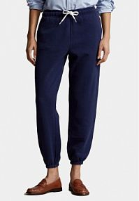 Spodnie dresowe Polo Ralph Lauren granatowe damskie Prl Flc Pnt 211943009002  Regular Fit