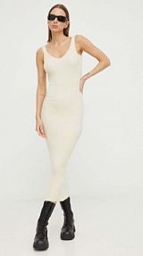 Sukienka midi MMC STUDIO  beżowa LIGHTSKIN.DRE