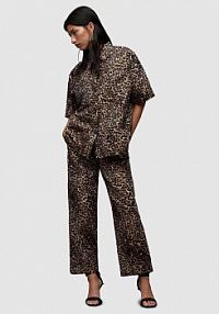 Spodnie eleganckie AllSaints  czarne damskie WT064Z