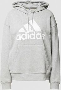Bluza z kapturem z nadrukiem z logo ADIDAS SPORTSWEAR szara damska EAN IC9865