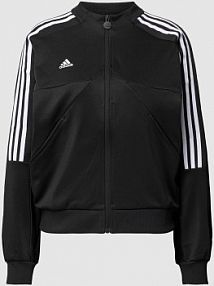Bluza rozpinana z paskami z logo model TIRO ADIDAS SPORTSWEAR czarna damska EAN IS4345