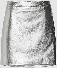 Spódnica mini z efektem metalicznym — NovaLanaLove x P&C* srebrna EAN 82567500149