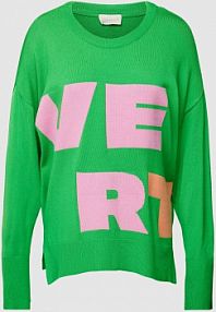 Bluza z prążkowanymi wykończeniami milano italy zielona damska EAN 41-5048-9777-S-A