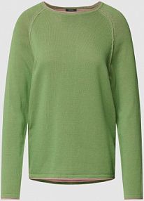 Sweter z dzianiny z okrągłym dekoltem w kolorze szaroniebieskim montego oliwkowy damski EAN 2868505733