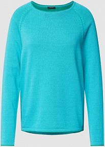 Sweter z dzianiny z okrągłym dekoltem w kolorze szaroniebieskim montego niebieski damski EAN 2868505733