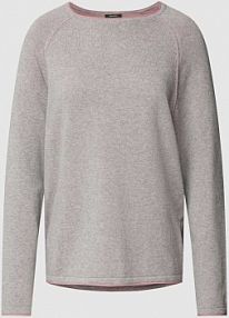 Sweter z dzianiny z okrągłym dekoltem w kolorze szaroniebieskim montego srebrny damski EAN 2868505733