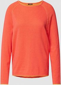 Sweter z dzianiny z okrągłym dekoltem w kolorze szaroniebieskim montego czerwony damski EAN 2868505733