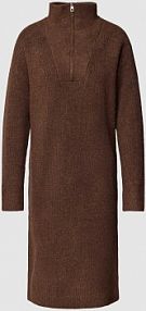 Sukienka z dzianiny z zapinanym kołnierzem Tom Tailor Denim brązowa EAN 1038823