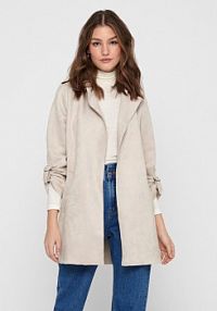 Płaszcz ONLY beżowy damski Z imitacji skóry Joline 15179864  Regular Fit