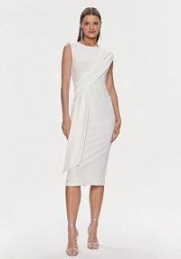 Sukienka koktajlowa Rinascimento biała CFC0019379002  Regular Fit