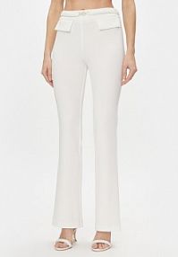 Spodnie eleganckie Rinascimento białe damskie Materiałowe