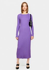 Sukienka dzianinowa Sisley fioletowa 