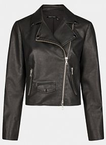 Kurtka skórzana Marc Aurel czarna damska Z imitacji skóry