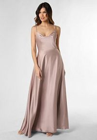 Sukienka wieczorowa Kobiety Satyna beżowa/szara jednolity 40 Laona