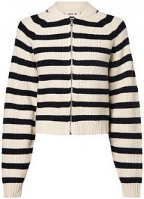 Kardigan  Kobiety wiskoza biały/niebieski w paski 40 EDITED