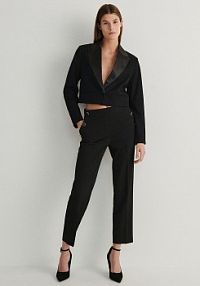 Spodnie cygaretki z guzikami Reserved czarne 5021V-99X