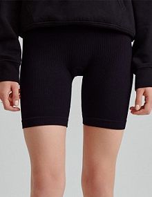 Szorty kolarki w prążki House czarne damskie 566AD-99X