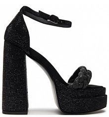 Sandały na obcasie GOE czarne