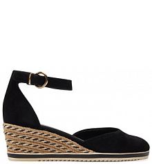 Półbuty na koturnie Tamaris czarne