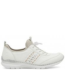 Półbuty wsuwane Rieker białe damskie