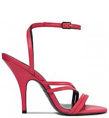 Sandały na obcasie Patrizia Pepe różowe