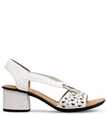 Sandały na obcasie Rieker białe