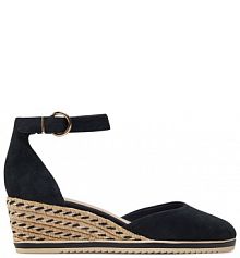 Półbuty na koturnie Tamaris granatowe