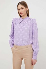 Koszula z długim rękawem Silvian Heach  fioletowa GPP24160BL